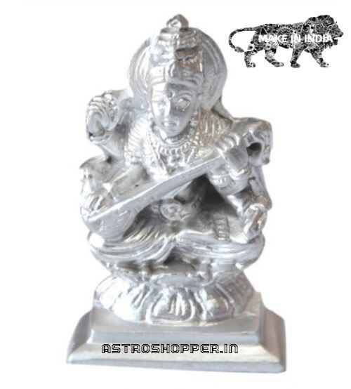 Parad Saraswati Statue (100gm.) in 80% Pure Mercury ( Activated & Siddh )