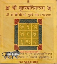 Brihaspati / Guru Yantram (  3x3 Inch ) Activated & Pran Pratishthit